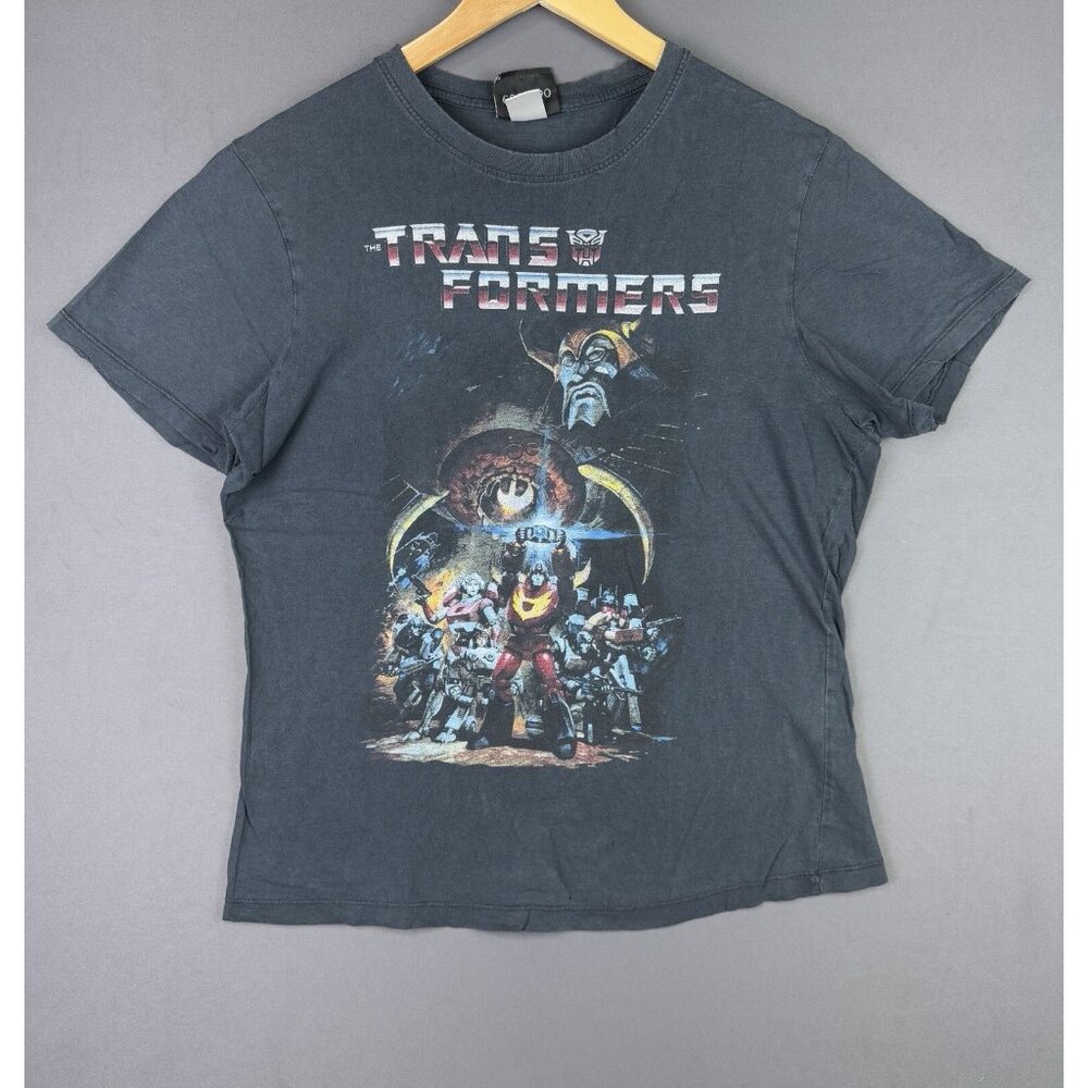 Vintage Y2K Transformers Movie Promo Shirt Cartoon Black Medium Rare Art Graphic